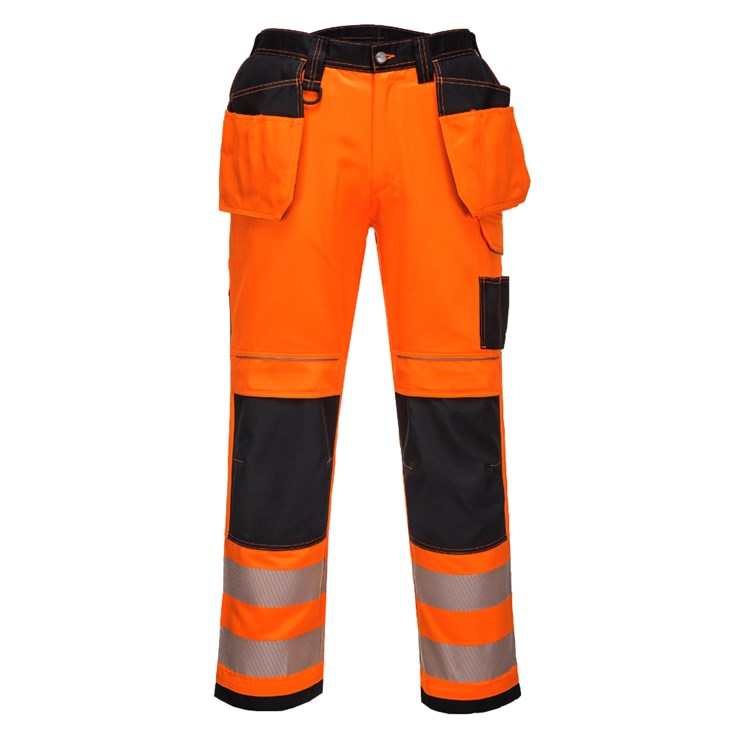 Portwest Hi-Vis Stretch Holster Trouser Orange/Black PW306